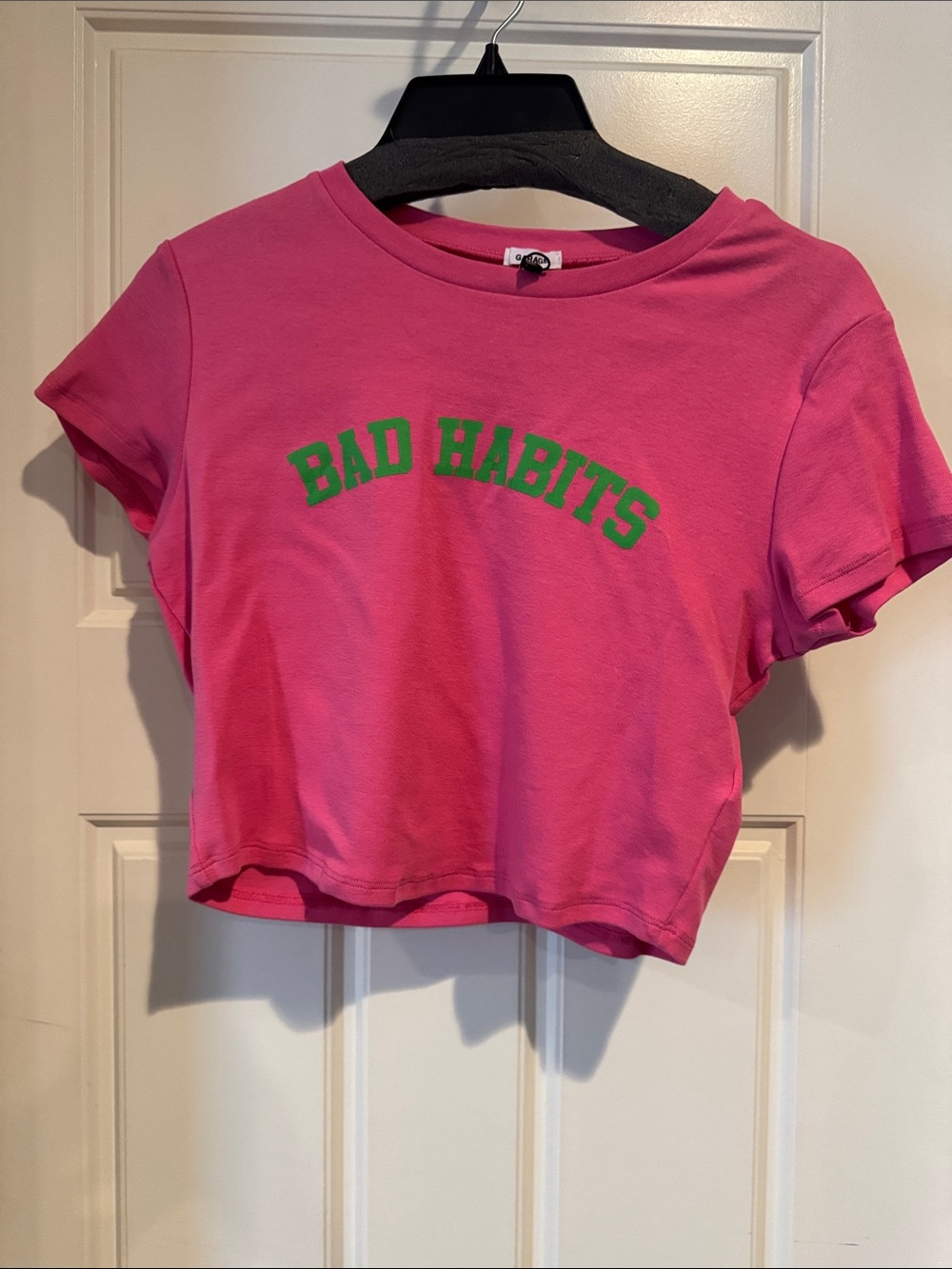 Garage Women’s ‘Bad Habits' Pink Cropped Tee
